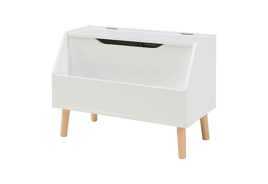 en.casa Spielzeugtruhe, »Aavanrar« mit Deckel 60 x 30 x 43 cm Weiß günstig online kaufen