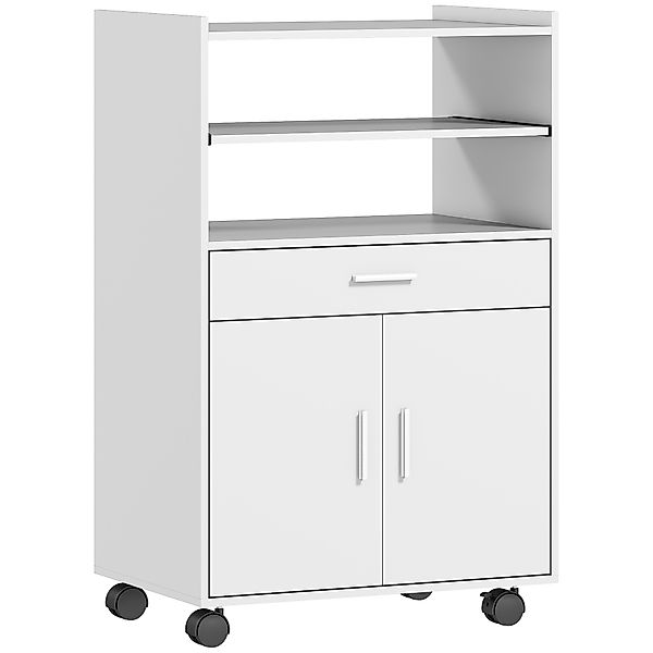 HOMCOM Küchenschrank Sideboard mit Rollen, Mikrowellenregal Mikrowellenschr günstig online kaufen