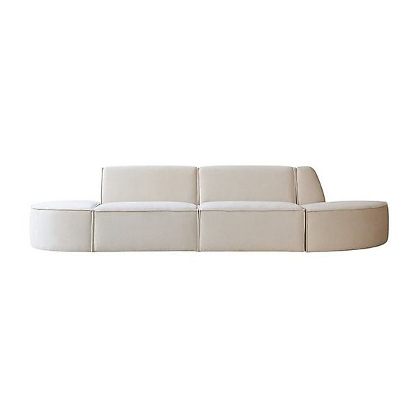 Tikamoon Sofa Dario Modulsofa mit beigefarbenem Stoffbezug, 2/3-Sitzer günstig online kaufen