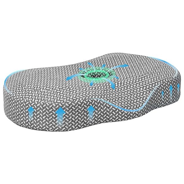 vidaXL Nackenstützkissen mit Kissen Grau 53 x 34,5 x 10,5 cm Polyester 4201 günstig online kaufen