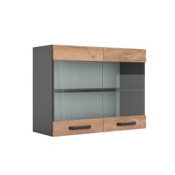 Vicco Glashängeschrank R-Line, Goldkraft Eiche/Anthrazit, 80 günstig online kaufen
