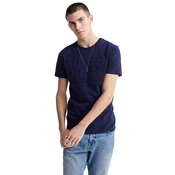 Superdry Embossed Pastel Line Kurzarm T-shirt S Rich Navy günstig online kaufen