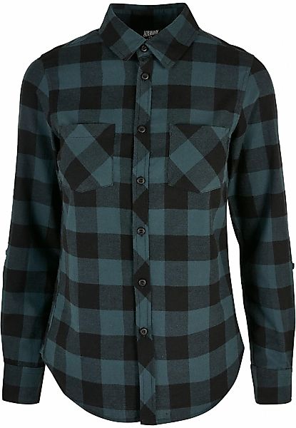 URBAN CLASSICS Langarmhemd "Urban Classics Damen Ladies Turnup Checked Flan günstig online kaufen