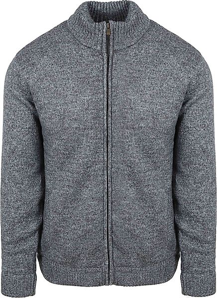 Steppin' Out Strickjacke Melange Blau Grau - Größe XXL günstig online kaufen