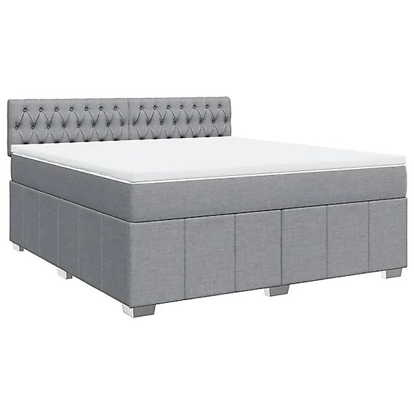 vidaXL Boxspringbett mit Matratze Hellgrau 180x200 cm Stoff 3287154 günstig online kaufen