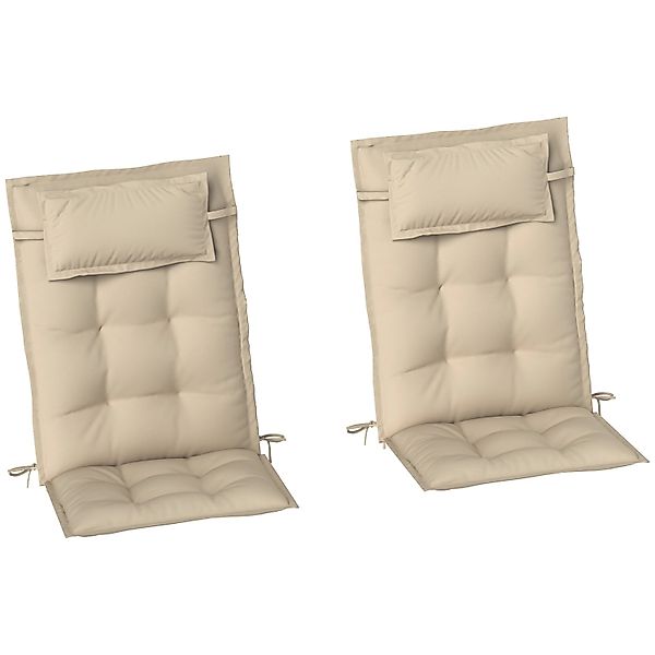 Outsunny Sitzkissen-Set für Draußen Polyester Beige 116L x 50B x 5H cm günstig online kaufen
