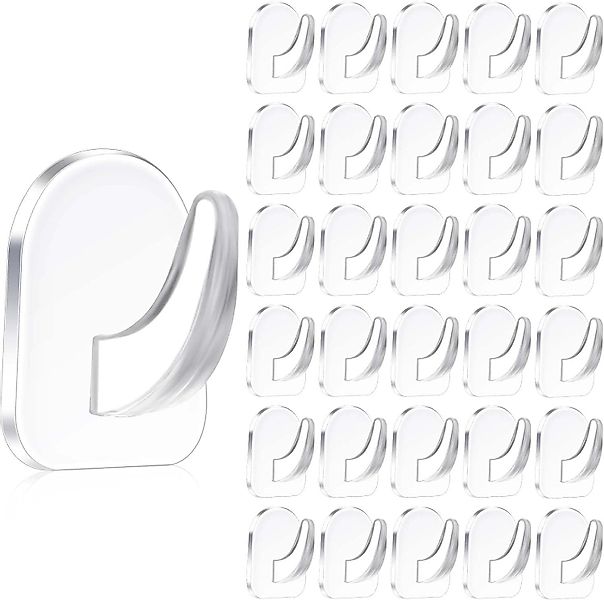 FELIXLEO Gardinenhaken 30 Stück Transparente Selbstklebende günstig online kaufen