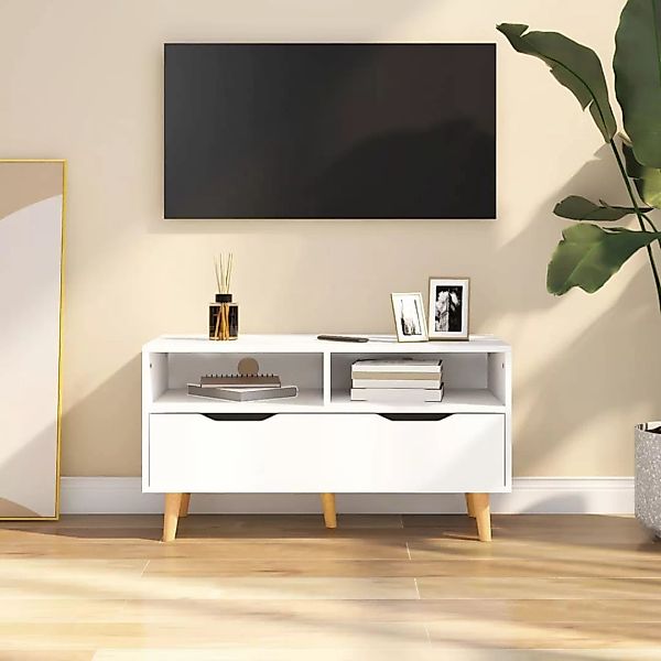 Tv-schrank Weiß 90x40x48,5 Cm Spanplatte günstig online kaufen