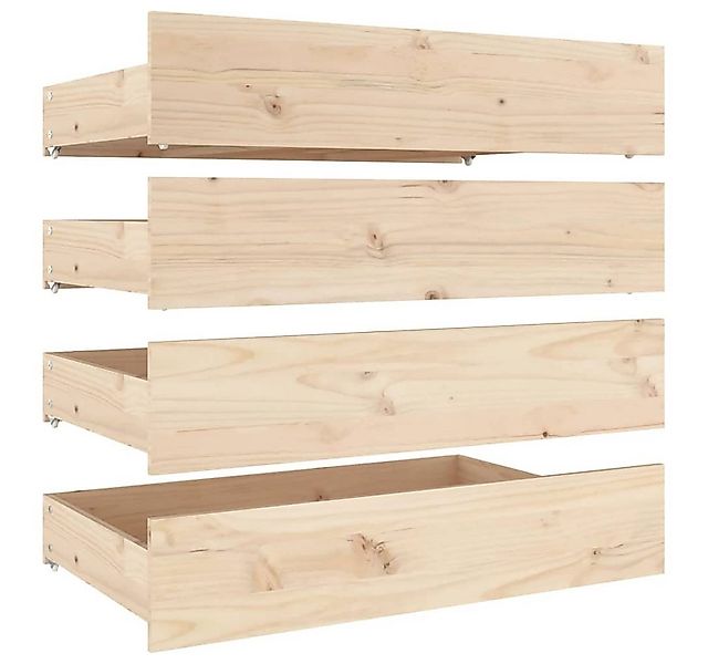 vidaXL Bettschubkasten Bettschubladen 4 Stk. Massivholz Kiefer günstig online kaufen