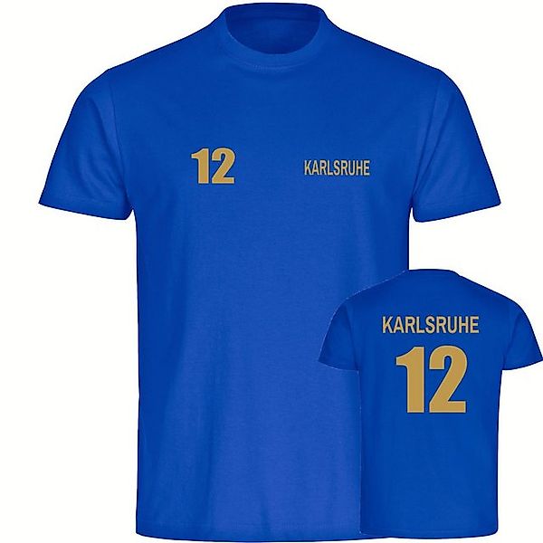 multifanshop T-Shirt Herren Karlsruhe - Trikot Nummer 12 gold - Männer günstig online kaufen