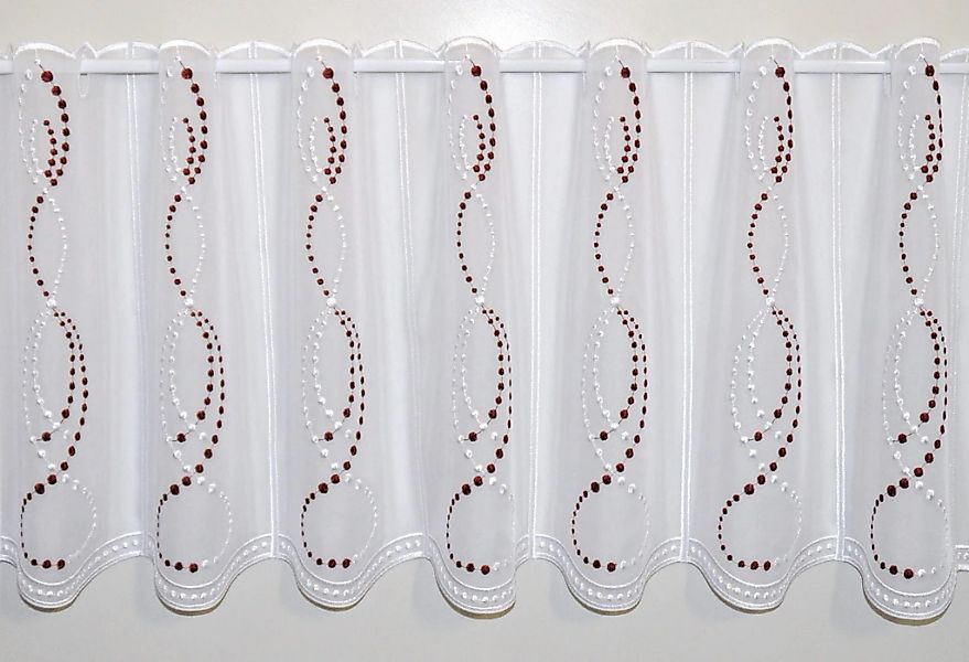 Stickereien Plauen Scheibengardine "Perlen" Stangendurchzug 1 Stk. tlg. günstig online kaufen