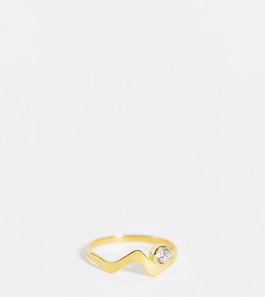 ASOS DESIGN – Vergoldeter Ring aus Sterlingsilber mit Schnörkeldesign und Z günstig online kaufen
