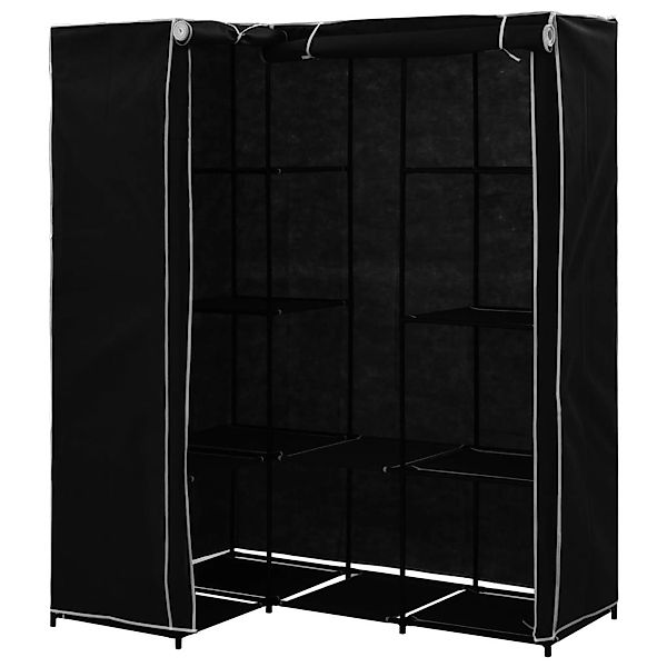 vidaXL Stoffschrank Eckkleiderschrank Schwarz 130 x günstig online kaufen