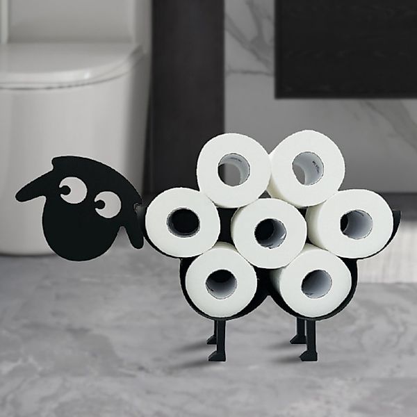 YINDN Toilettenpapierhalter Schaf Schwarz WC Rollenhalter günstig online kaufen