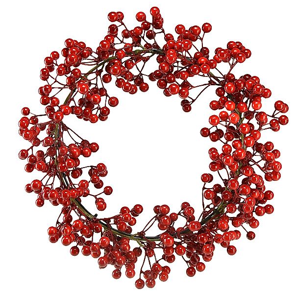 Winterliche Kunstpflanze Weihnachtskranz Künstliche Rote Beeren günstig online kaufen