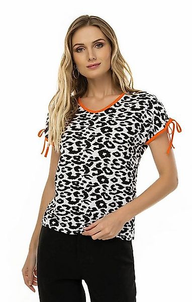 Passioni T-Shirt mit Schwarz-Weißem Leopardenmuster & günstig online kaufen