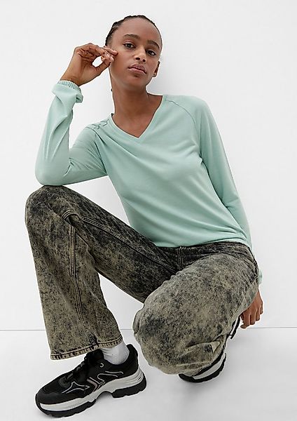 QS Langarmshirt T-Shirt Longsleeve mit V-Ausschnitt günstig online kaufen