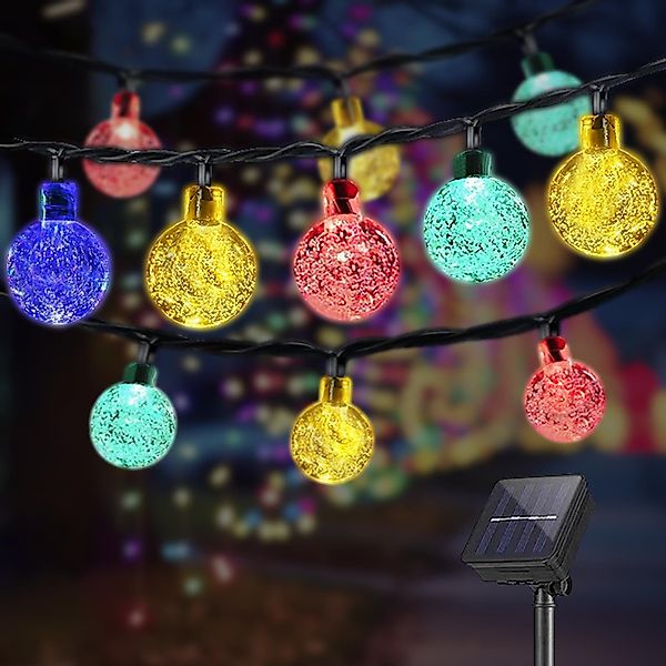 LQWELL LED Solarleuchte LED Kugeln Lichterkette günstig online kaufen