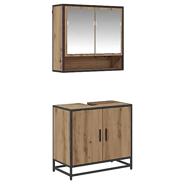 vidaXL Badezimmermöbel-Set mit Regal 2-Tlg Artisan-Eiche Holzwerkstoff 3402 günstig online kaufen