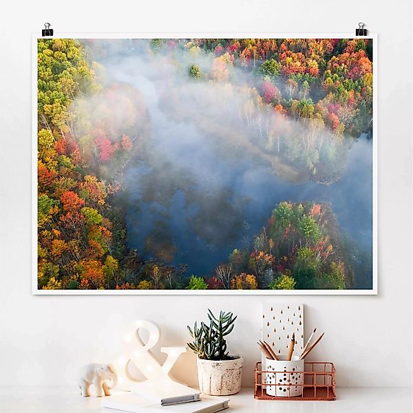 Poster Natur & Landschaft - Querformat Luftbild - Herbst Symphonie günstig online kaufen