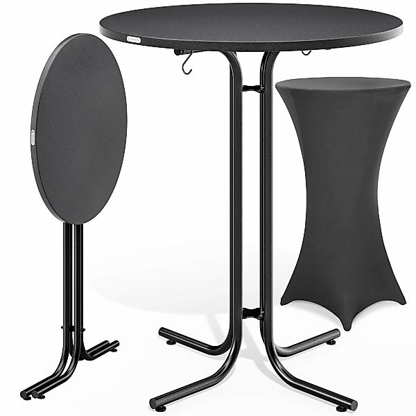 Stehtisch Grau 110x70cm + Stehtischhusse Grau Ø70cm günstig online kaufen
