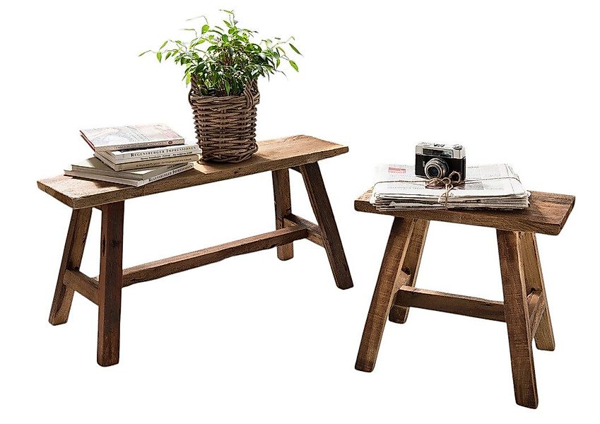 Main Möbel Blumenhocker Bank/Blumenhocker 50cm "Ranch" recyceltes Holz günstig online kaufen