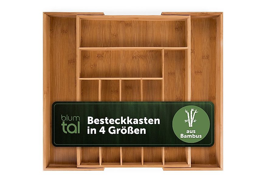 Blumtal Besteckkasten Schublade aus Bambus, größenverstellbarer Schubladen- günstig online kaufen