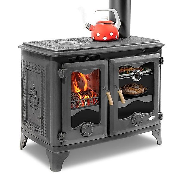 ECOfoxx Festbrennstoffherd Gusseisenherd HK, 15,00 kW, Backrost und Thermom günstig online kaufen