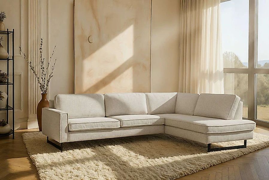 Home affaire Ecksofa »Pinto, 290 cm, Cord, Chenille, Lederoptik, Ottomane l günstig online kaufen