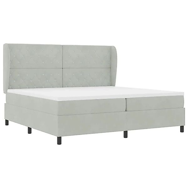 vidaXL Boxspringbett mit Matratze Hellgrau 200 x 200 cm Samt 3340892 günstig online kaufen