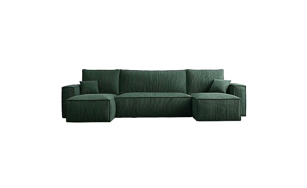 Wohnlandschaft mit Schlaffunktion Scarlo ¦ grün ¦ Maße (cm): B: 312 H: 83 P günstig online kaufen