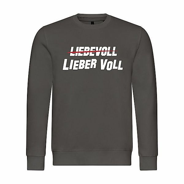 deinshirt Rundhalspullover Herren Pullover Lieber Voll Mit Print Motiv, Gra günstig online kaufen