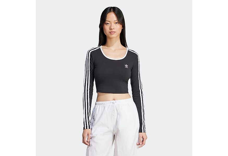 adidas Originals Langarmshirt 3S LS CROP schmaler und kürzerer Schnitt, mit günstig online kaufen