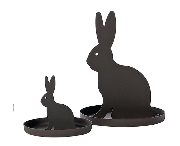Dekofigur Osterhase Fridolin mit Teller aus Eisen - stilvolle Osterdeko 10 günstig online kaufen