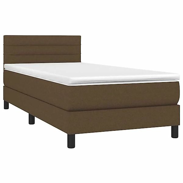 vidaXL Boxspringbett mit Matratze Dunkelbraun 80x200 cm Stoff 3140092 günstig online kaufen