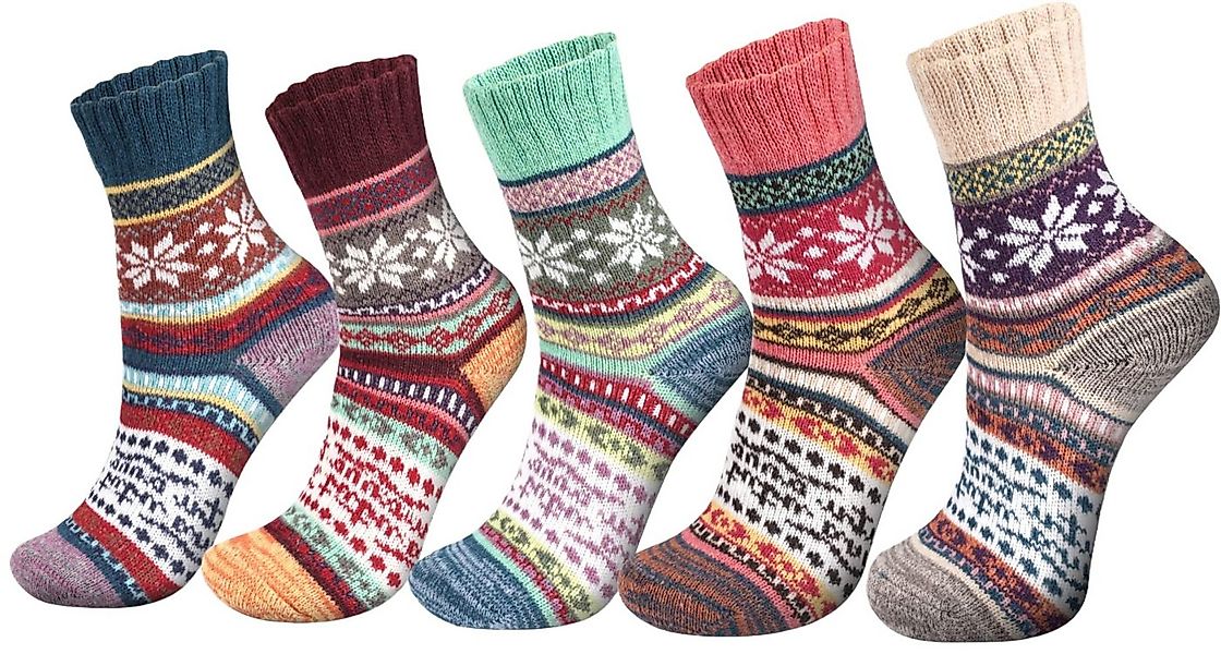 FOUORTUNATE-BEE Thermosocken Warme Weihnachts-Geschenksocken für Damen (5-P günstig online kaufen
