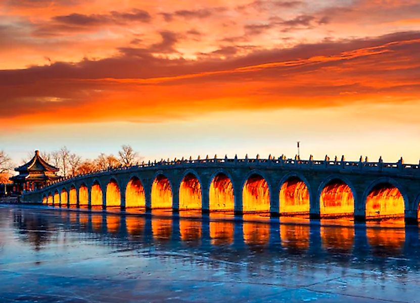 Papermoon Fototapete »Beijing Summer Palace Bridge« glatt günstig online kaufen