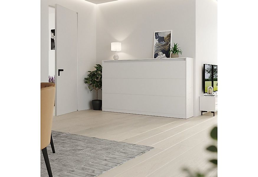SMARTBett Schrankbett Wandklappbett 100/ 140/ 160x200 cm Weiß mit Gasdruckf günstig online kaufen