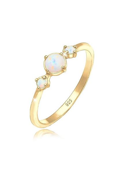 Elli Fingerring Opal Rund Trio Vintage 925er Silber günstig online kaufen