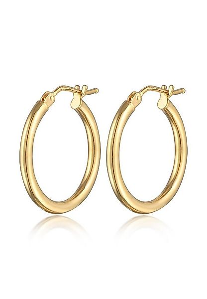 Elli Premium Paar Creolen Creolen Basic Bügelverschluss 375er Gelbgold günstig online kaufen