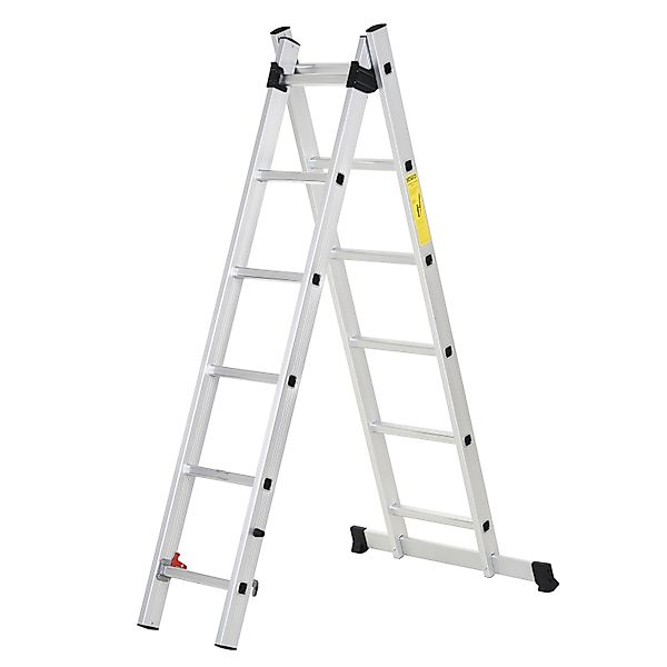 HOMCOM Multifunktionsleiter aus Aluminium 2,5 m, faltbare tragbare Leiter m günstig online kaufen