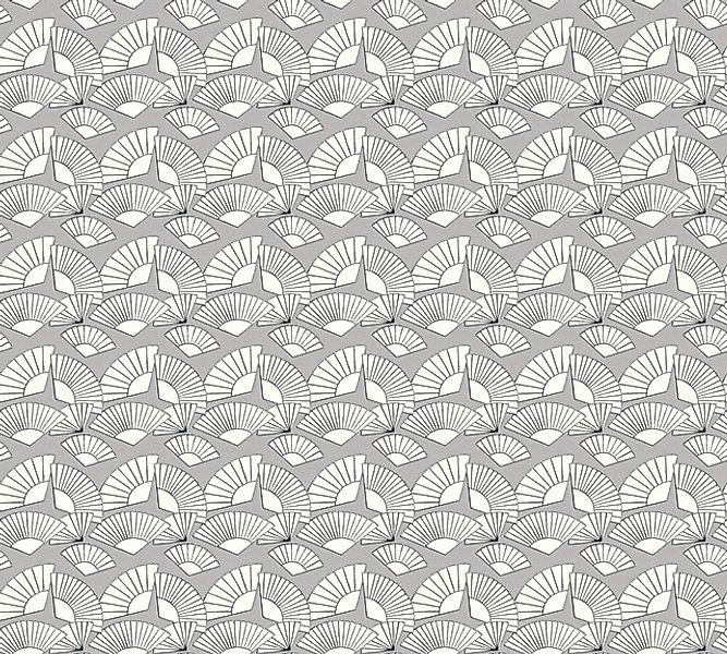 Bricoflor 20er Jahre Tapete mit Silber Metallic Effekt Weiße Mustertapete I günstig online kaufen