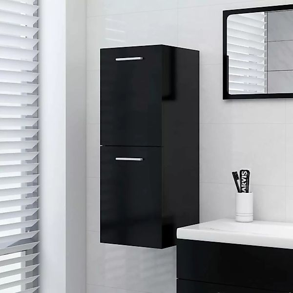 Badezimmerschrank Schwarz 30x30x80 Cm Spanplatte günstig online kaufen