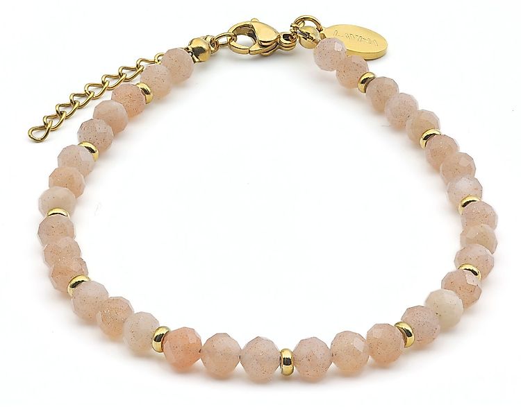 LAVISA Armband Edelstein Armband - 4mm Naturstein Perlen Granat günstig online kaufen