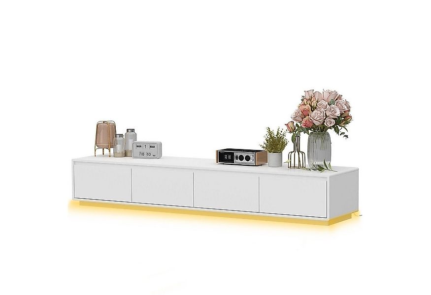 FUFU&GAGA Lowboard mit 4 Schubladen, mit Beleuchtung 3 Farbe, 180 x 30 x 40 günstig online kaufen