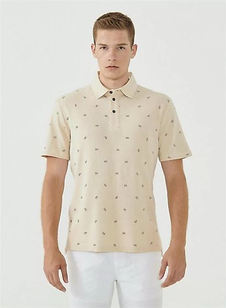 ORGANICATION Poloshirt Men's Allover Printed Polo Shirt in Beige günstig online kaufen