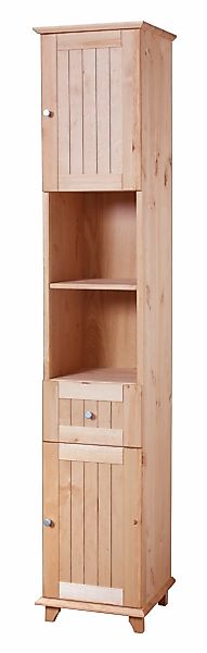 welltime Hochschrank "Venezia Landhaus" Badmöbel, aus massiver Kiefer, 2 Tü günstig online kaufen