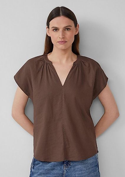 s.Oliver Kurzarmbluse Bluse Ärmellose Bluse aus Leinenmix im Relaxed Fit günstig online kaufen