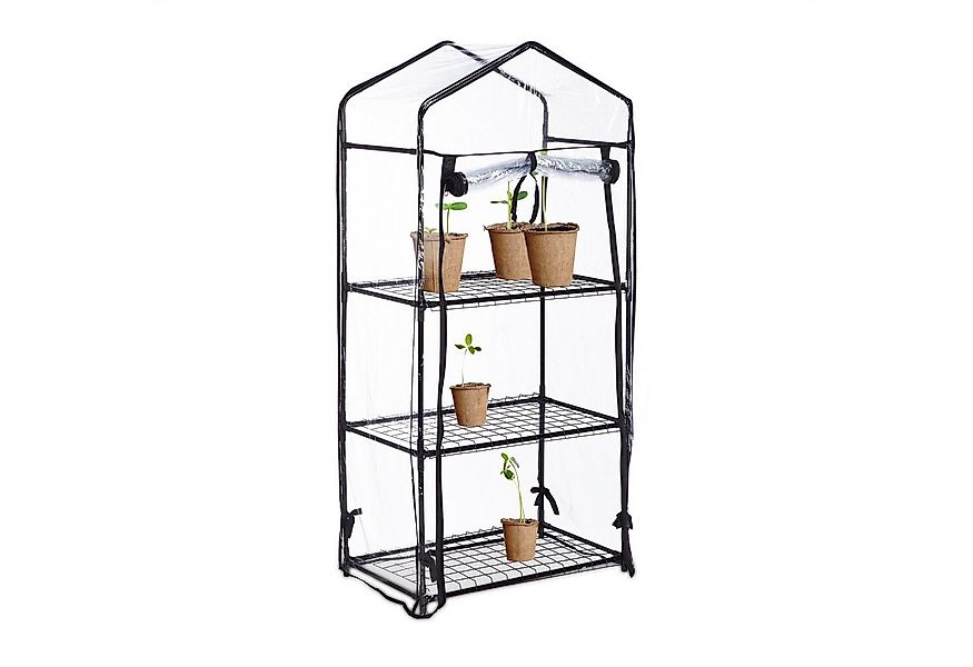 relaxdays Foliengewächshaus Gewächshaus für Balkon mit 3 Ebenen günstig online kaufen