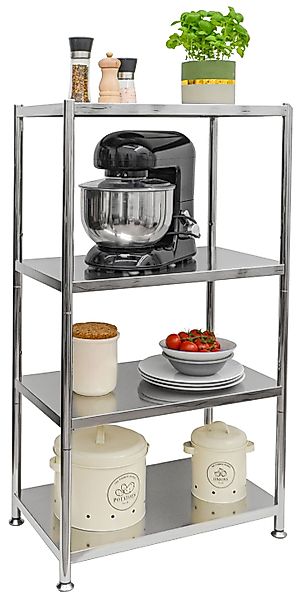 shelfr Regal 4 Ebenen Edelstahl Regal günstig online kaufen